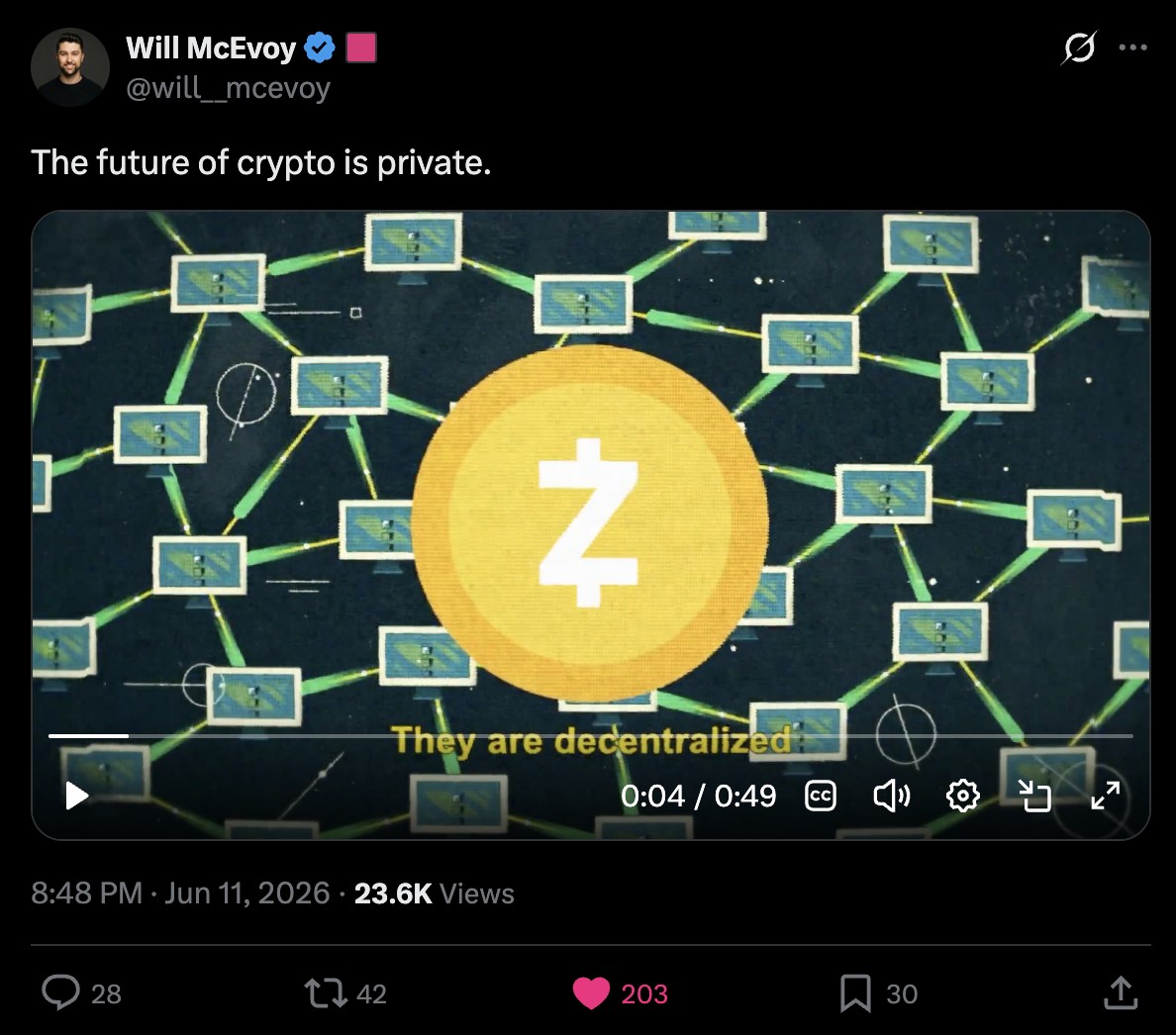 @will__mcevoy on X: The future of crypto is private.